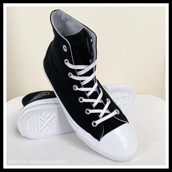 CONVERSE BLACK CHUCK TAYLOR ALL STAR HI TOPS A2C - Picture 5 of 8